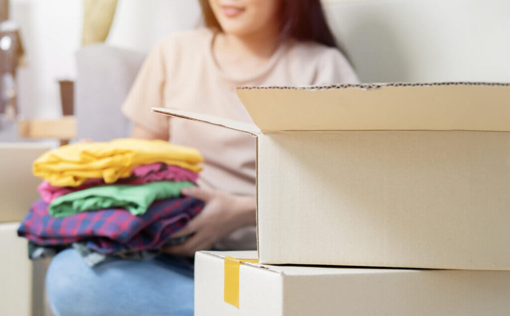 Furniture, boxes, and home renovation supplies arranged for easy access inside a unit at McDowell Mountain Community Storage in Scottsdale, AZ